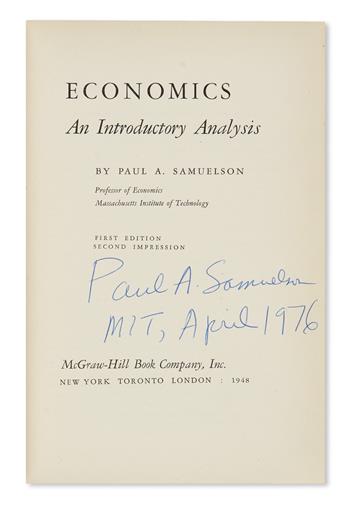 (ECONOMICS.) Samuelson, Paul A. Economics: An Introductory Analysis.